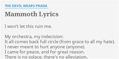 Lyrics for Mammoth by The Devil Wears Prada 